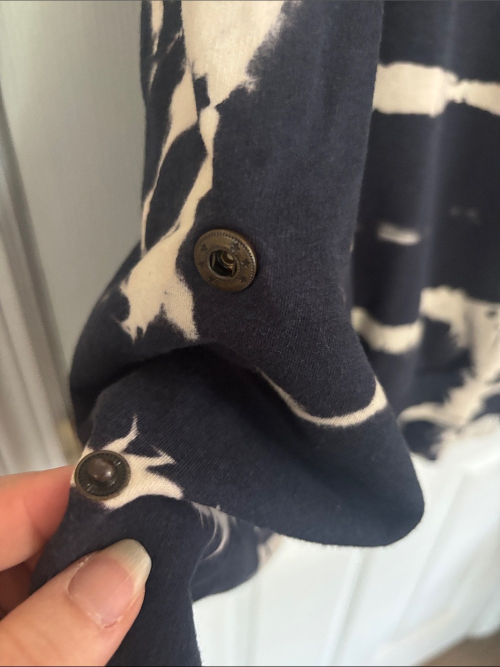 Young Fabulous & Broke Cropped Tie-Dye Hoodie in Navy and White - Picture 11 of 13